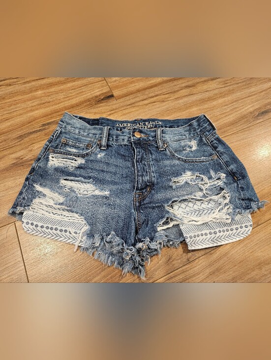 American Eagle Outfitters Pants - American Eagle Outfitters Distressed Denim Shorts in Dark Blue
